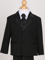 Boy Black Tuxedo Suit With Tie