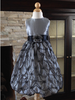 Silver Christmas Holiday Taffeta Girl Dress